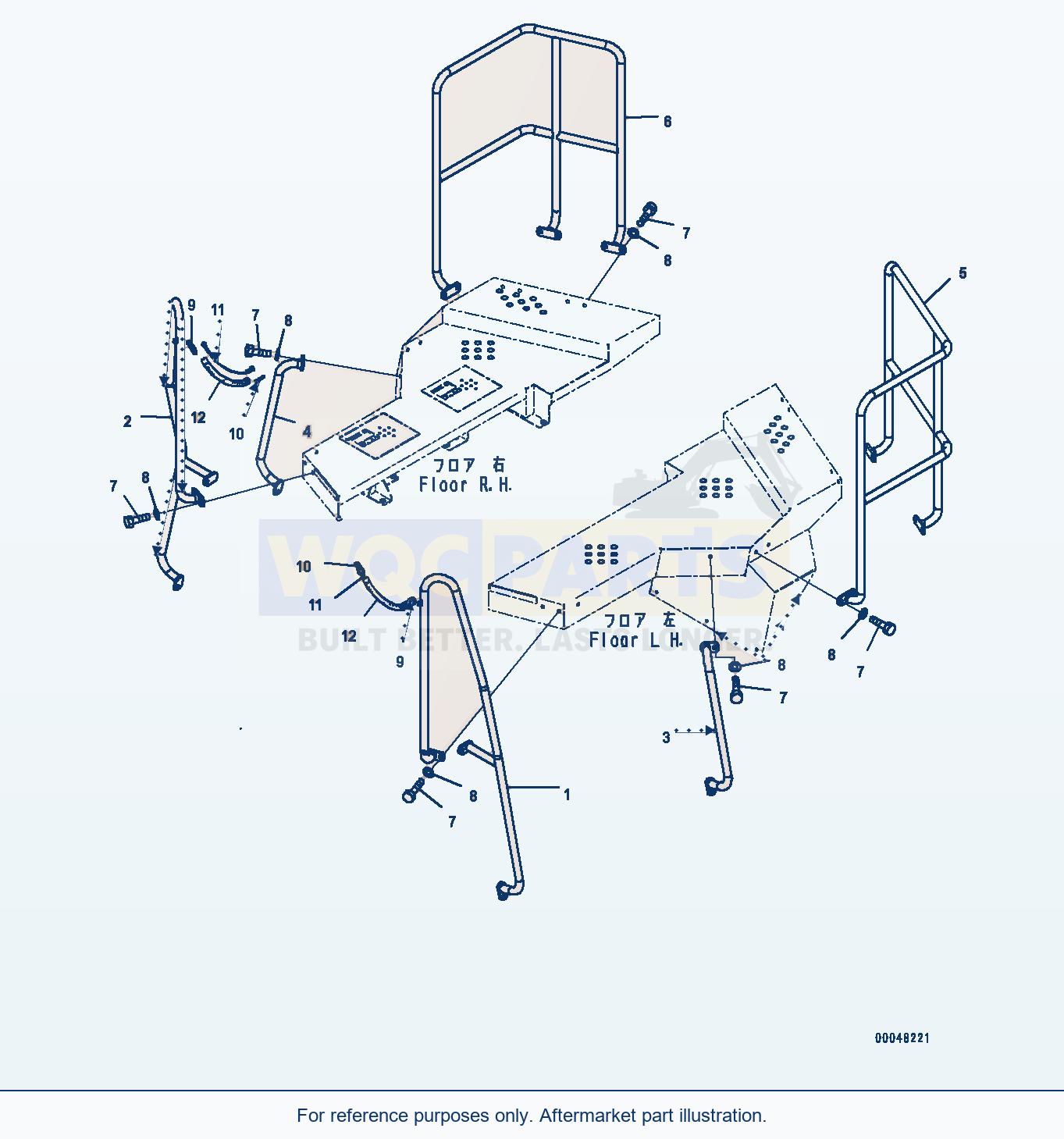 Komatsu WA500-6 Handrail (#55479-) Serial 55479-UP parts diagram