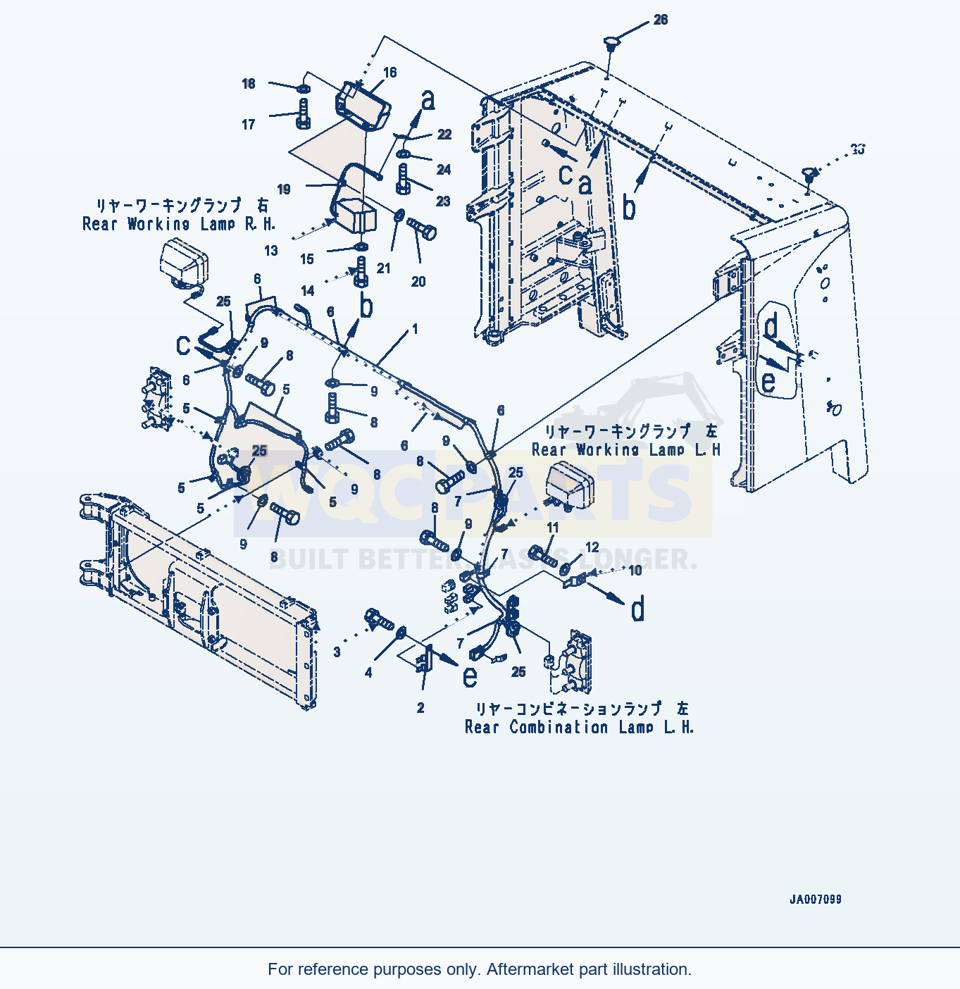 Komatsu WA500-6 Hood Door, Backup Alarm (#55425-) parts diagram