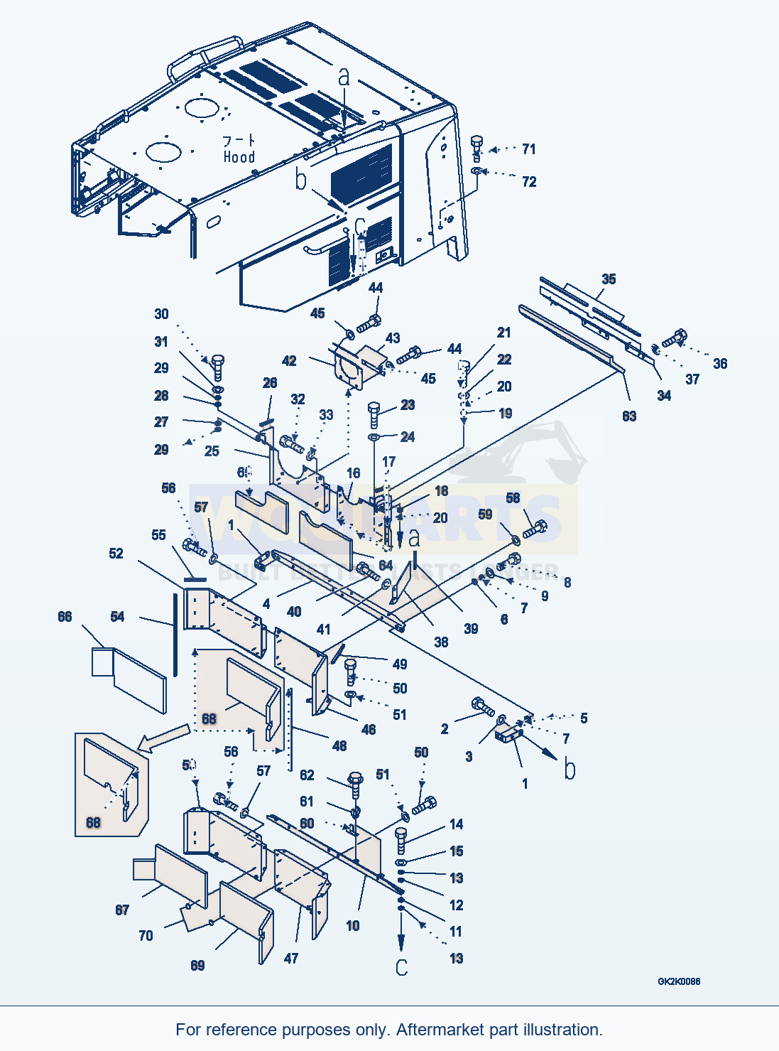 Komatsu WA500-6 Hood Door (Radiator Baffle) parts diagram