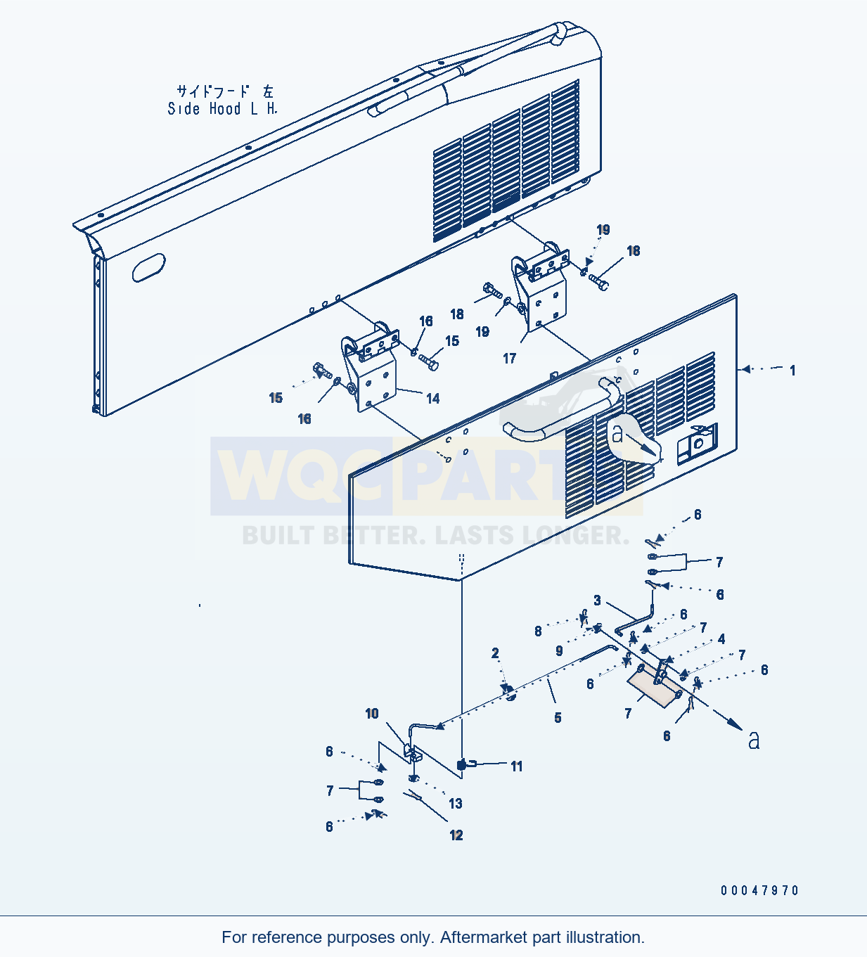 Komatsu WA500-6 Hood Door (Side Door Lhs) parts diagram