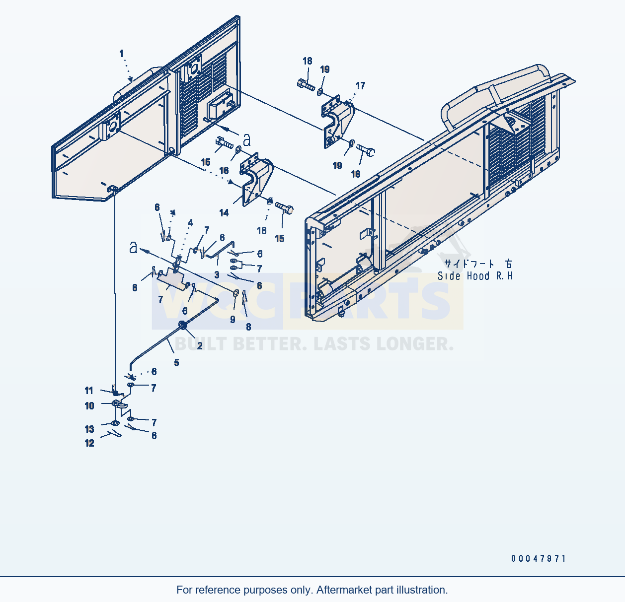 Komatsu WA500-6 Hood Door (Side Door Rhs) parts diagram