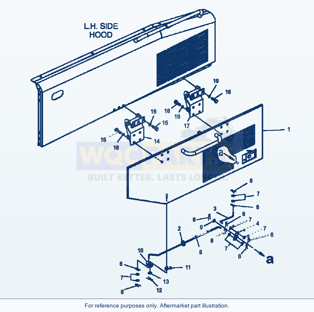 Komatsu WA500-6 Hood L.H. Side Door Serial A92001-A93000 parts diagram