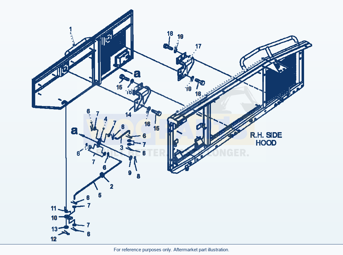 Komatsu WA500-6 Hood R.H. Side Door Serial A93001-UP parts diagram