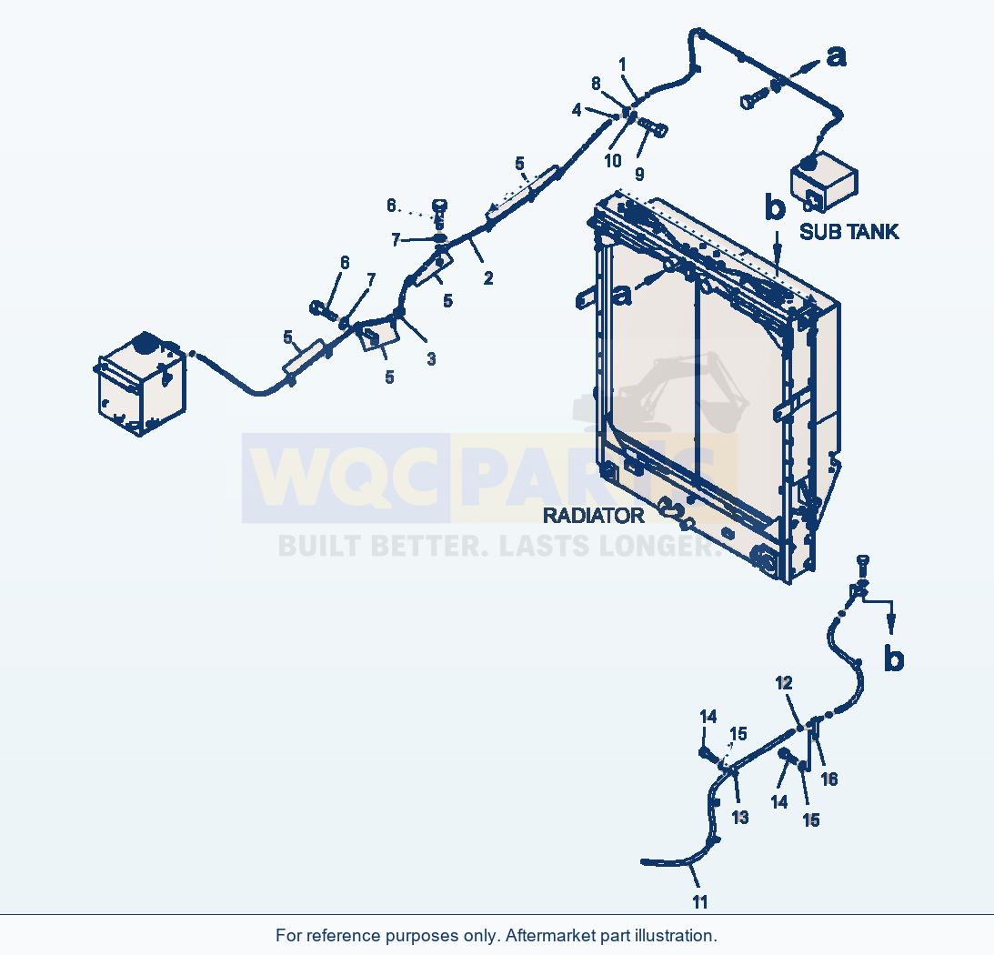 Komatsu WA500-6 Hood Sub Tank Hose And Air Vent parts diagram