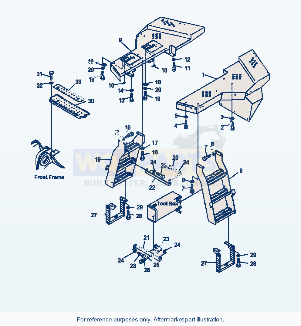 Komatsu WA500-6 Ladder Ladder, Support And Step parts diagram