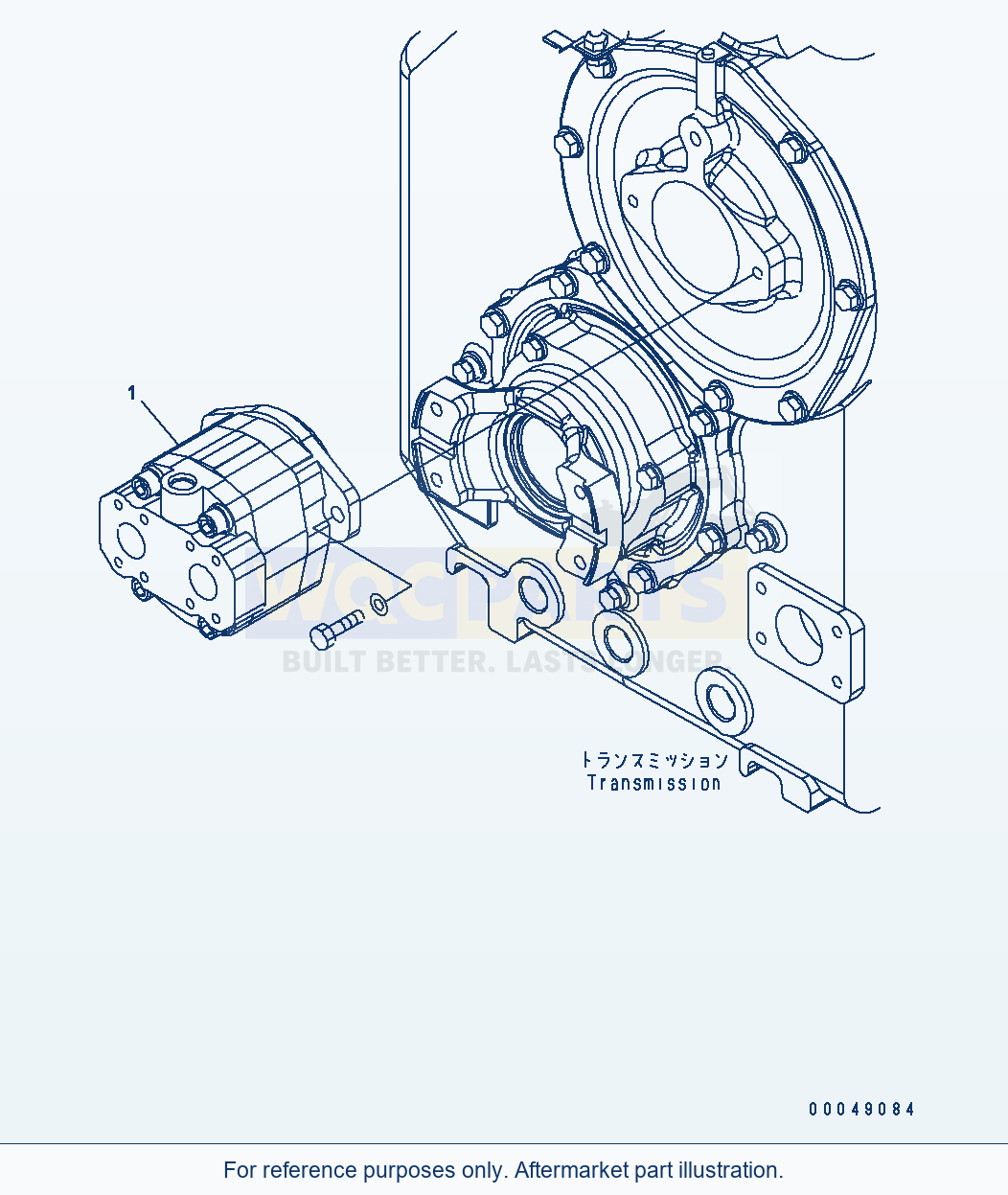 Komatsu WA500-6 Emergency Steering Line (Ground Driven Pump) parts diagram