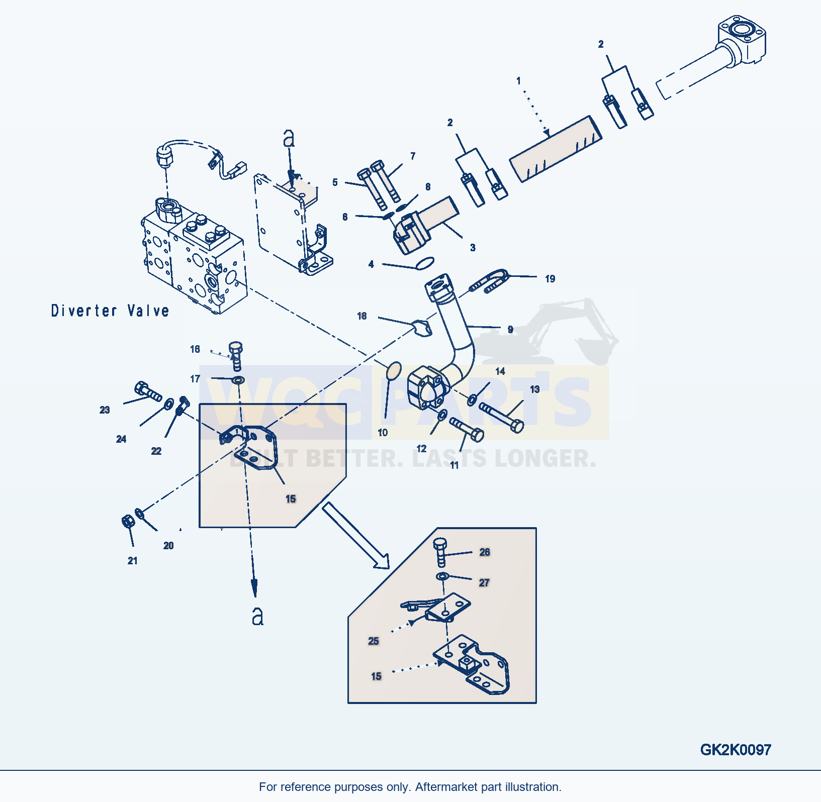 Komatsu WA500-6 Emergency Steering Line (Suction Line) parts diagram