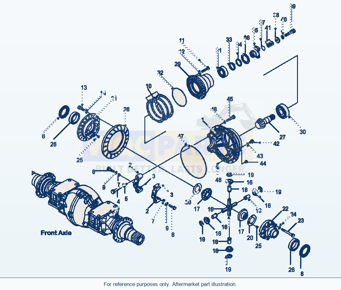 Komatsu WA500-6 Front Axle Differential (S/N A93001-A93024) parts diagram