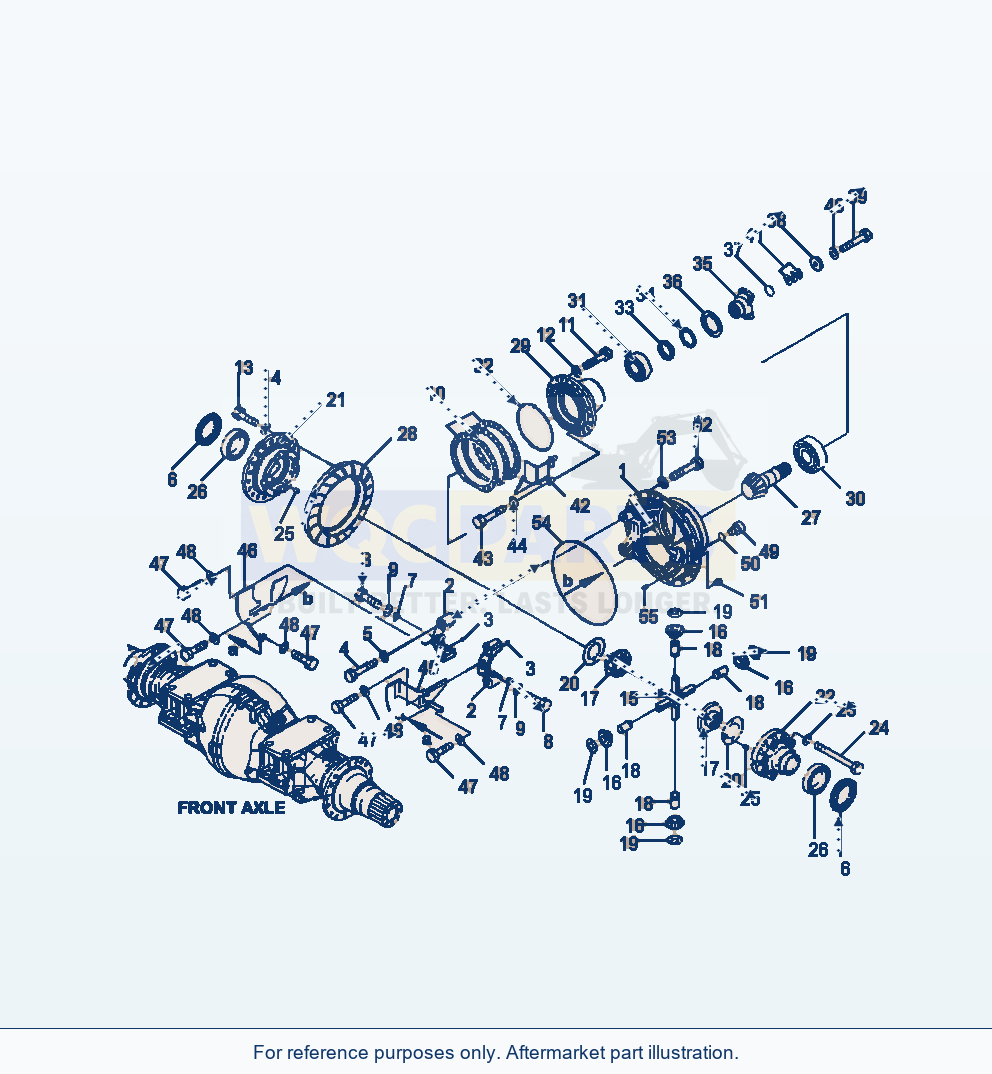 Komatsu WA500-6 Front Axle Differential (S/N A93025-) parts diagram