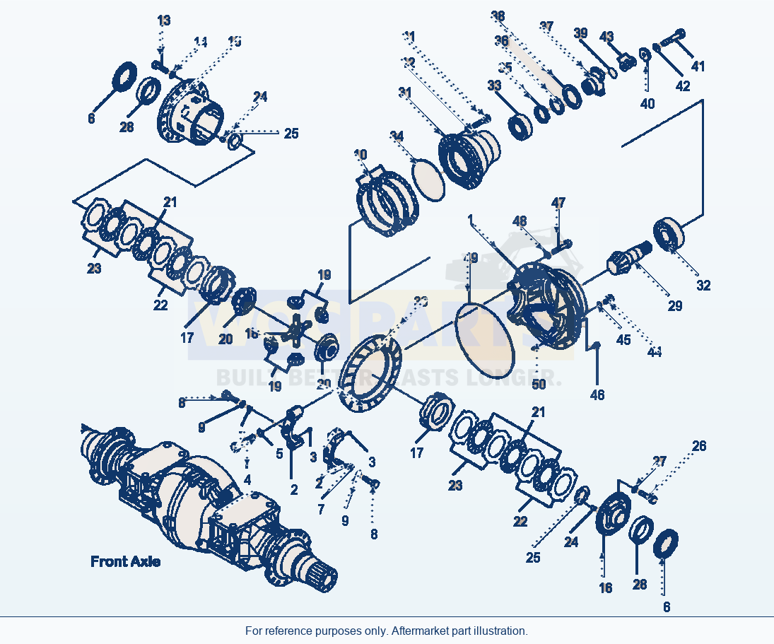 Komatsu WA500-6 Front Axle Limited Slip Differential (Lsd) parts diagram