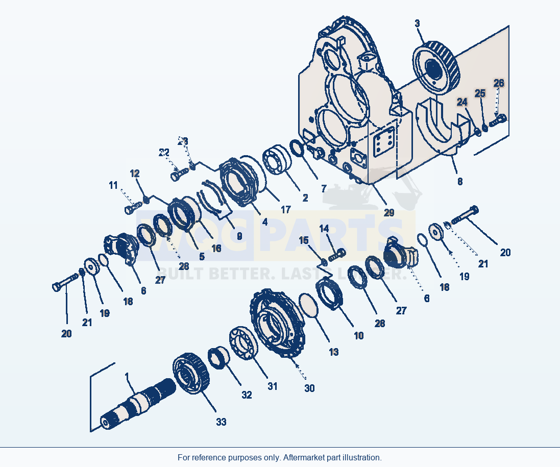 Komatsu WA500-6 Transmission Output Shaft Serial A92001-A93000 parts diagram