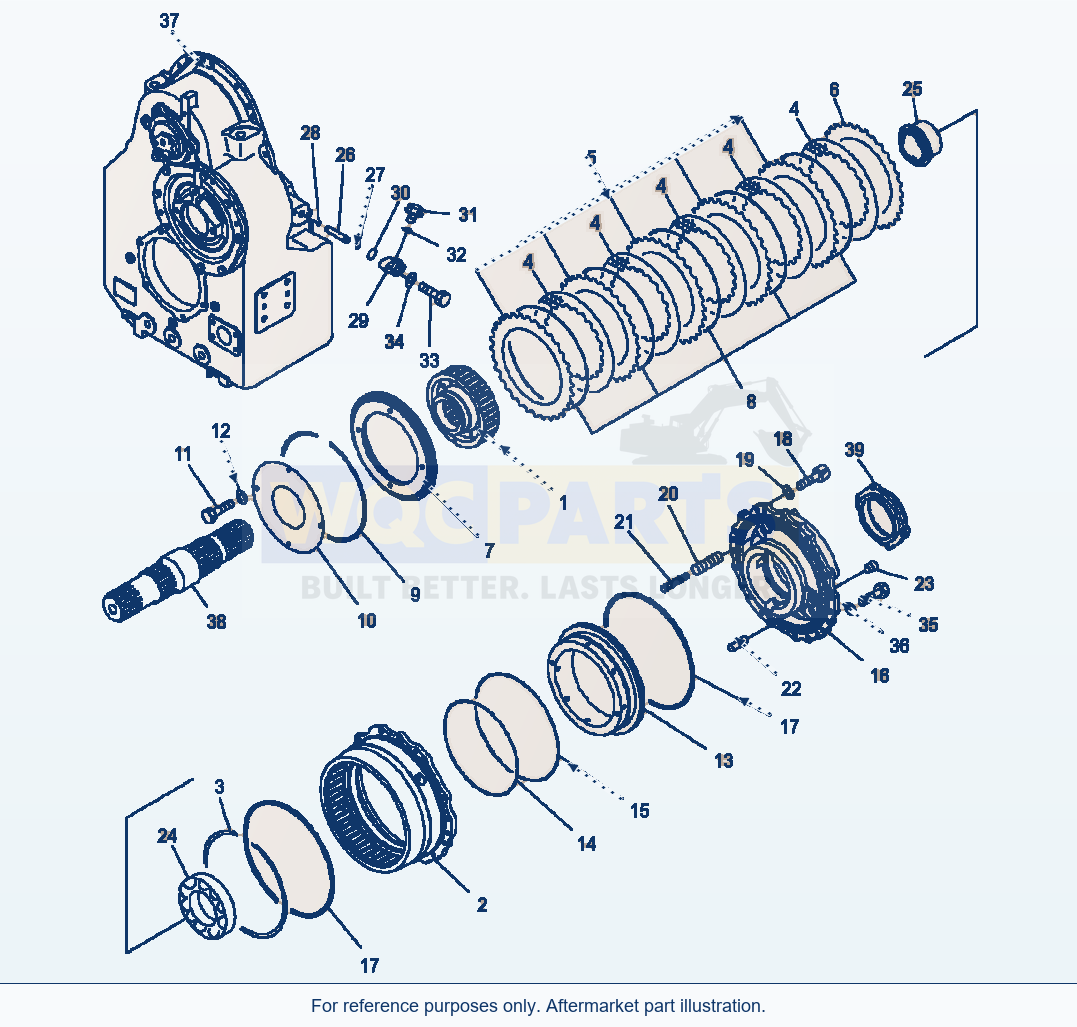 Komatsu WA500-6 Transmission Parking Brake Serial A92001-A93000 parts diagram