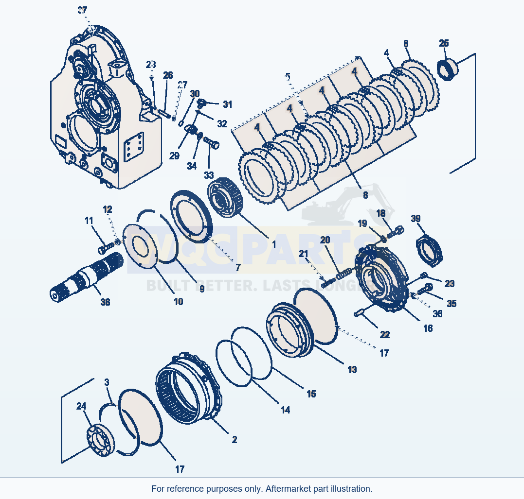 Komatsu WA500-6 Transmission Parking Brake Serial A93001-UP parts diagram