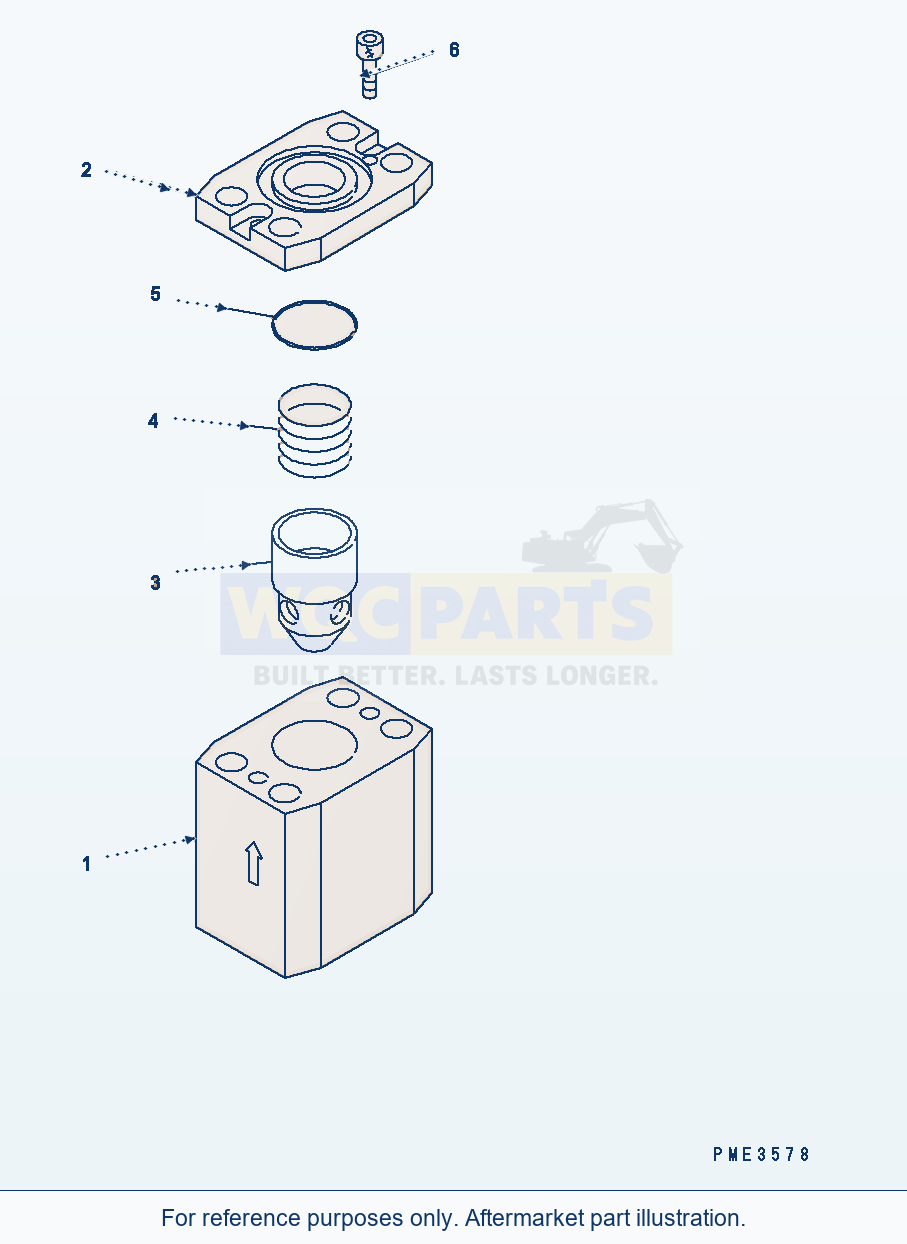 Komatsu WA500-6 Check Valve Serial H60051 - UP parts diagram