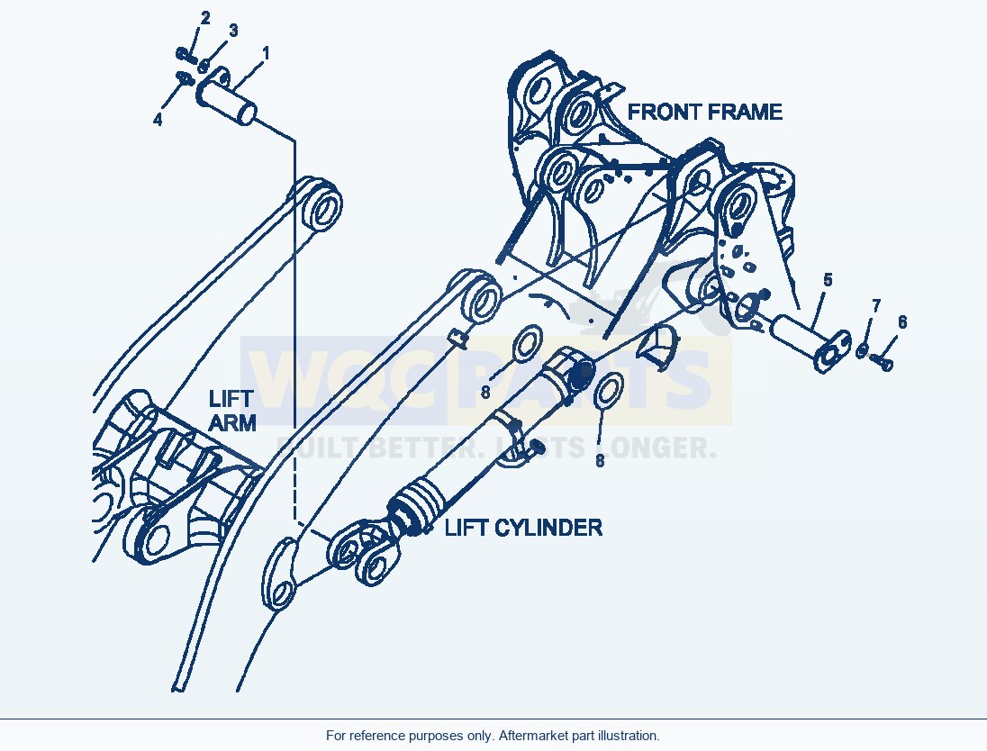 Komatsu WA500-6 Arm Cylinder Mounting parts diagram