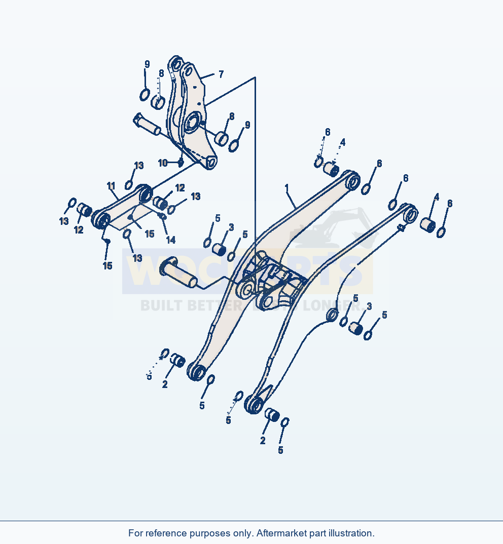 Komatsu WA500-6 Boom And Bell Crank High Lift Serial A93001-UP parts diagram