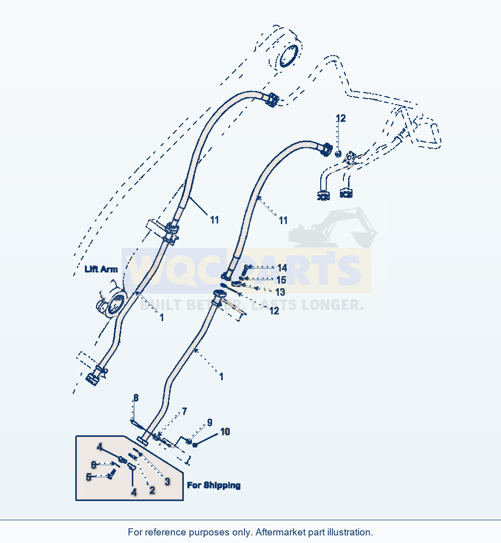 Komatsu WA500-6 Boom Piping 3-Spool parts diagram