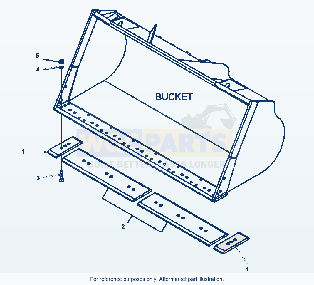 Komatsu WA500-6 Bucket Bolt-On Cutting Edge Serial A93001-UP parts diagram