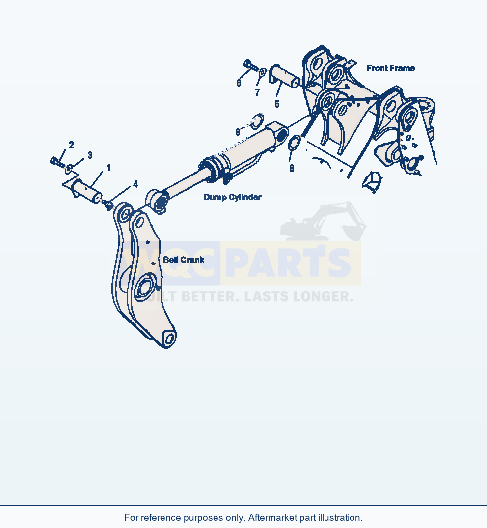 Komatsu WA500-6 Bucket Cylinder Mounting parts diagram