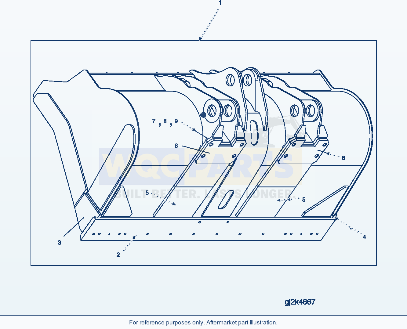Komatsu WA500-6 Bucket (Typ C-R) (5.3Cbm) (Without Teeth) parts diagram