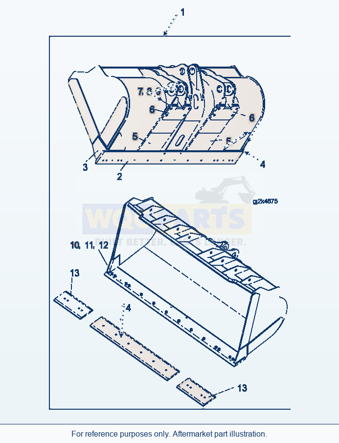 Komatsu WA500-6 Bucket (Typ Cb-R-Loose) (6.3Cbm) (With Boc) parts diagram