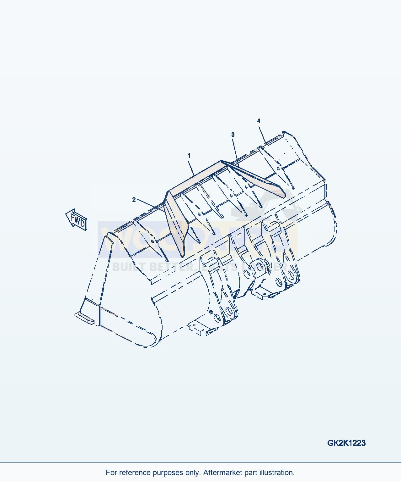 Komatsu WA500-6 Bucket (With Spill Guard) (Code: S71) parts diagram