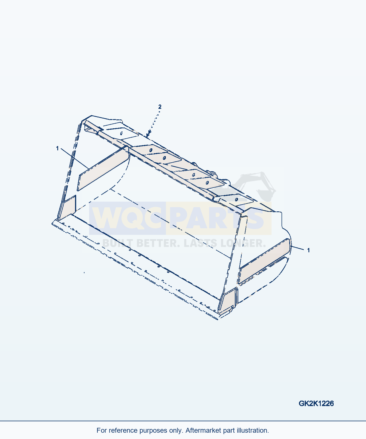 Komatsu WA500-6 Bucket (With Wear Plate Side) (Code: S80) parts diagram