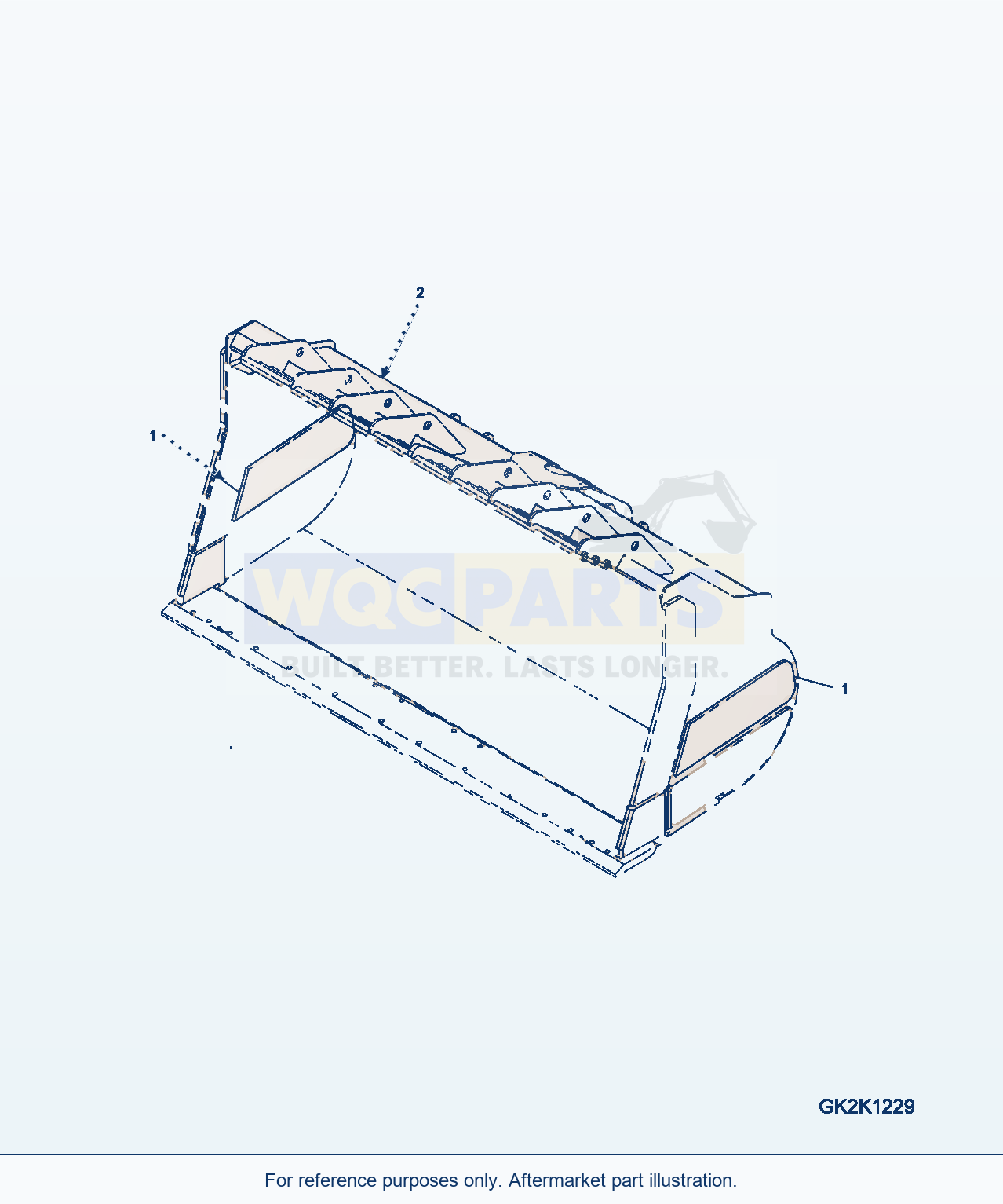 Komatsu WA500-6 Bucket (With Wear Plate Side) (Code: S83) parts diagram