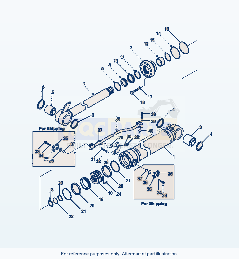 Komatsu WA500-6 Cylinder Assembly Bucket (Standard) parts diagram
