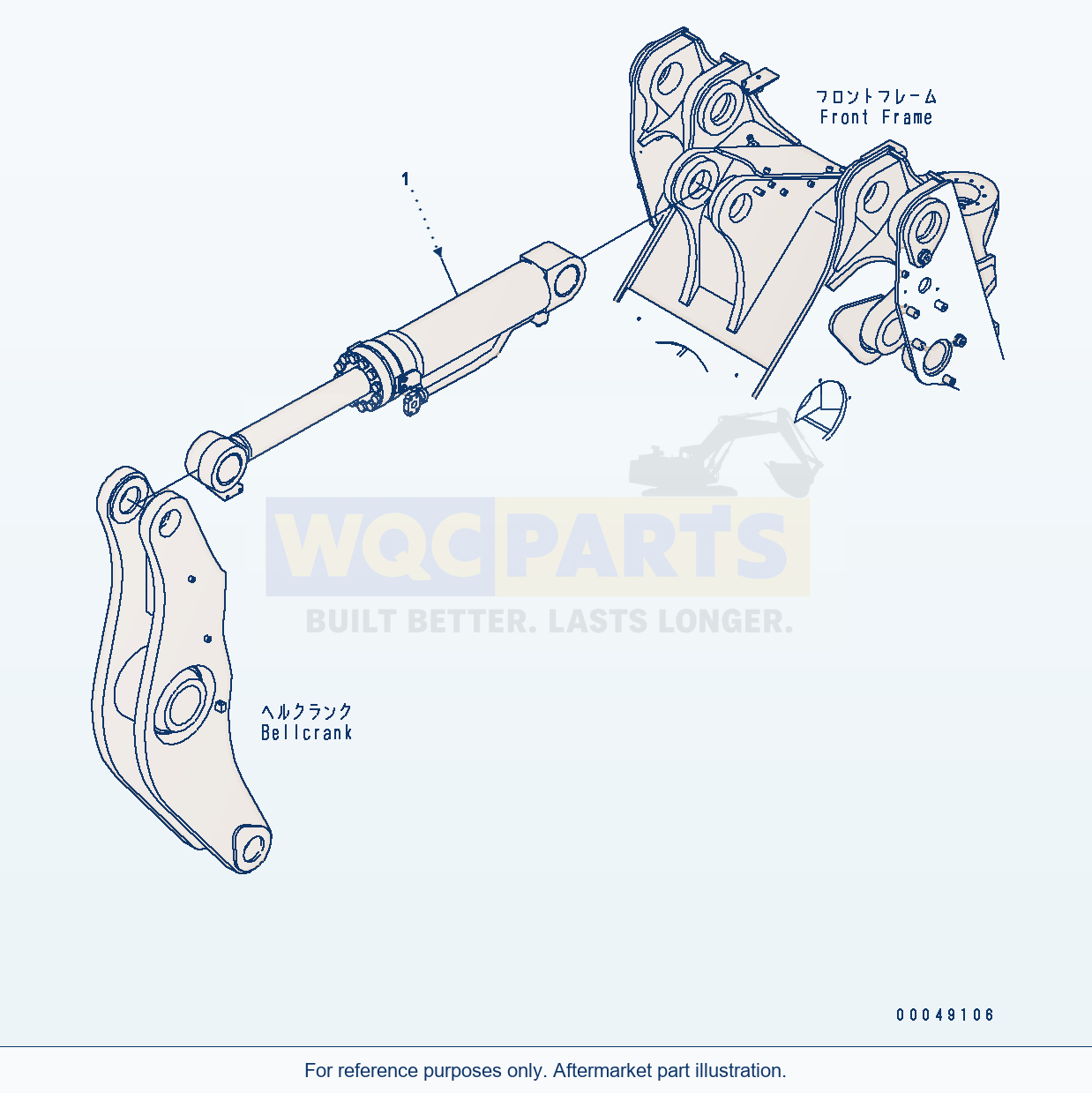 Komatsu WA500-6 Dump Cylinder parts diagram