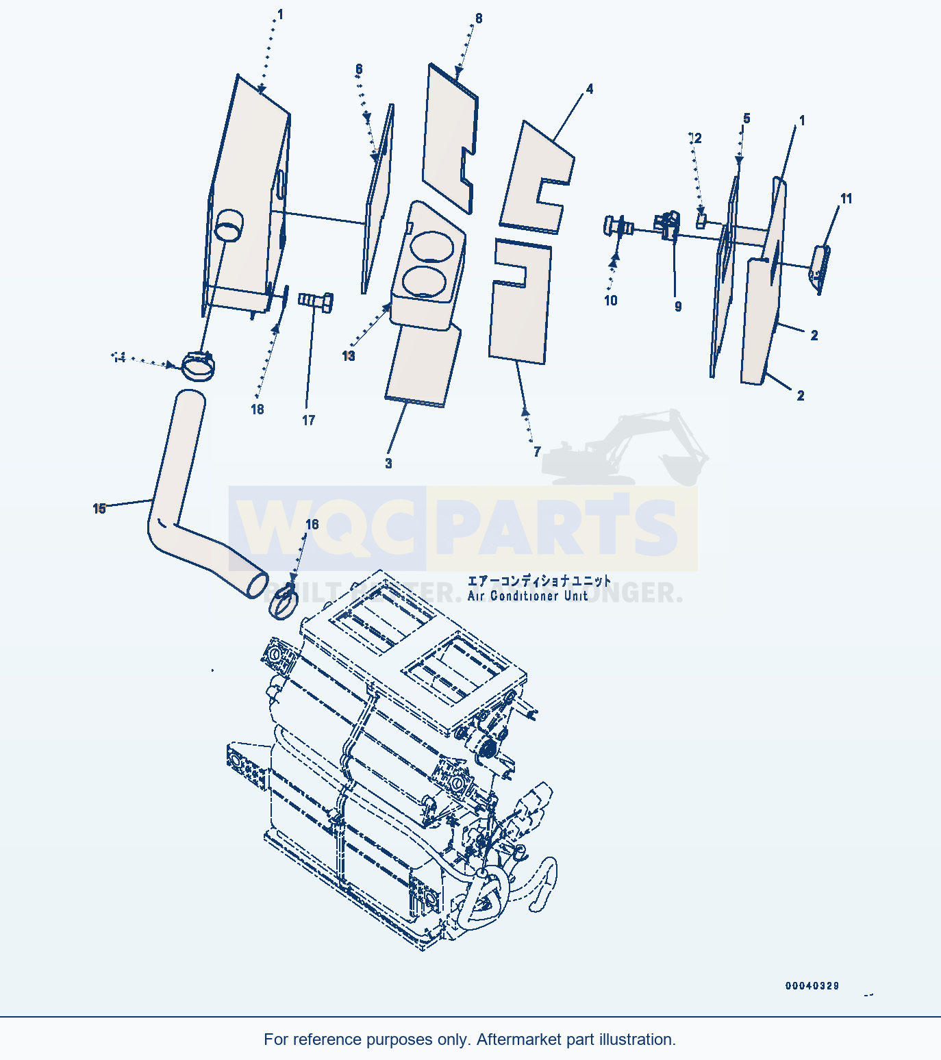 Komatsu WA500-6R Cooler And Heater Box (#60010-) parts diagram