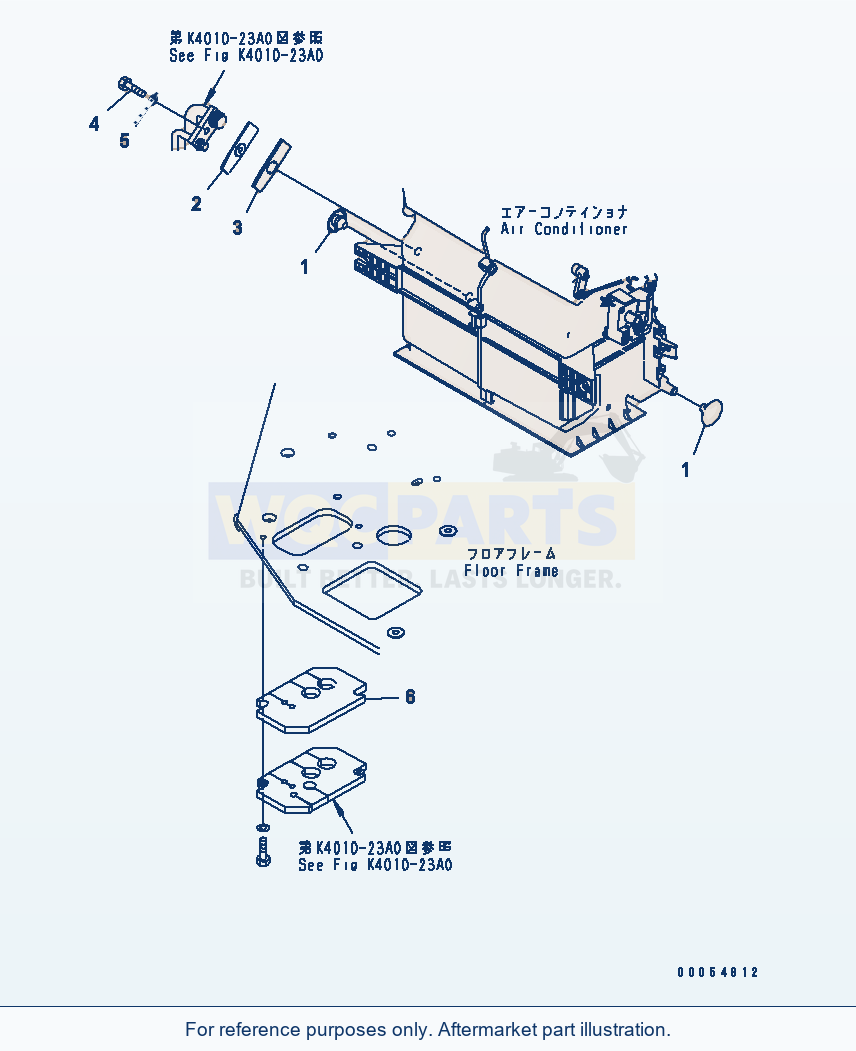 Komatsu WA500-6R Floor (Heater Hose Cap)(#60001-) parts diagram