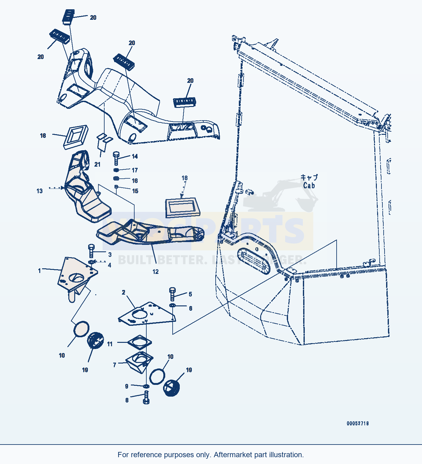 Komatsu WA500-6R Floor, With Cab Heater — Floor, Duct (#60010-) parts diagram