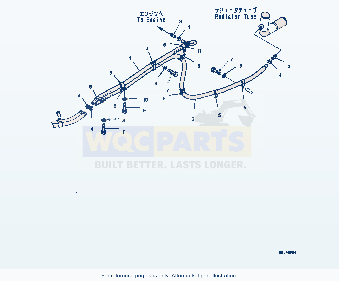 Komatsu WA500-6R Heater Piping (#60010-) parts diagram