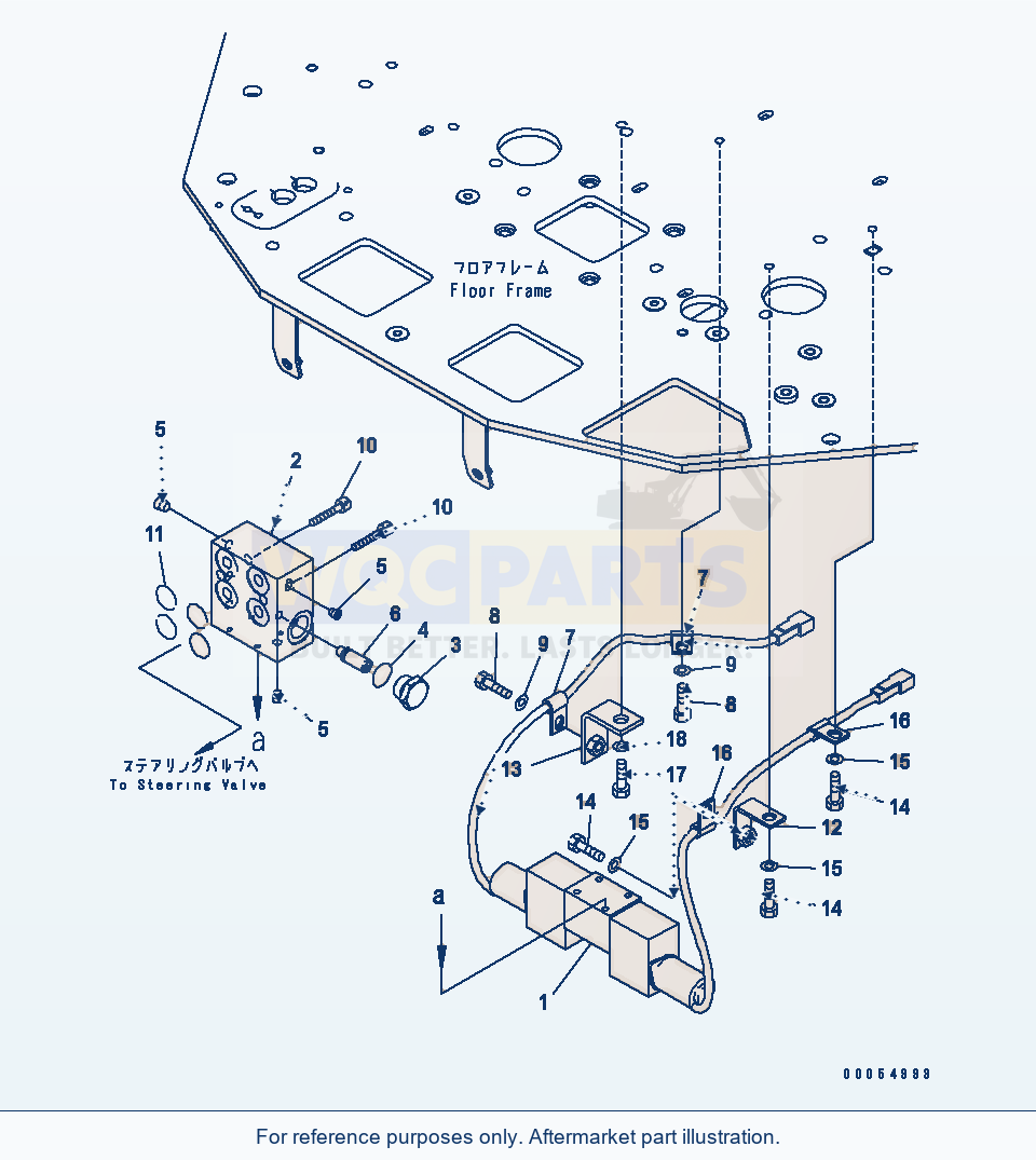 Komatsu WA500-6R Joy Stick Steering Valve(#60001-) parts diagram