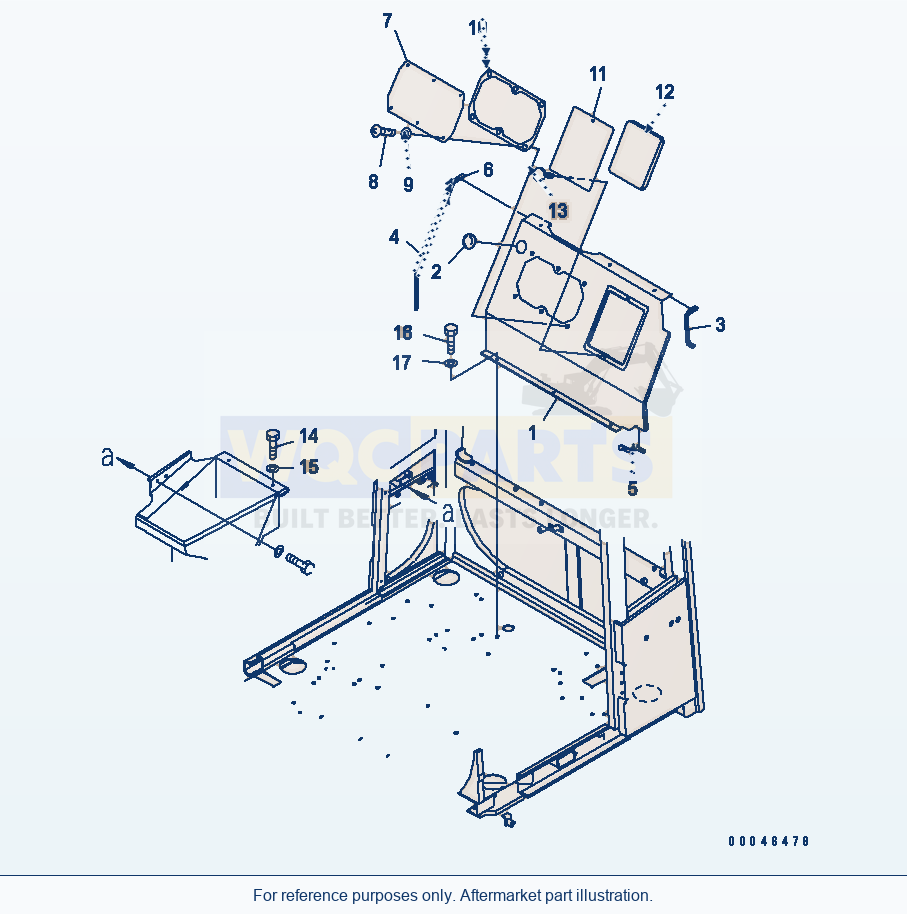 Komatsu WA500-6R Rear Console Cover(#60001-) parts diagram