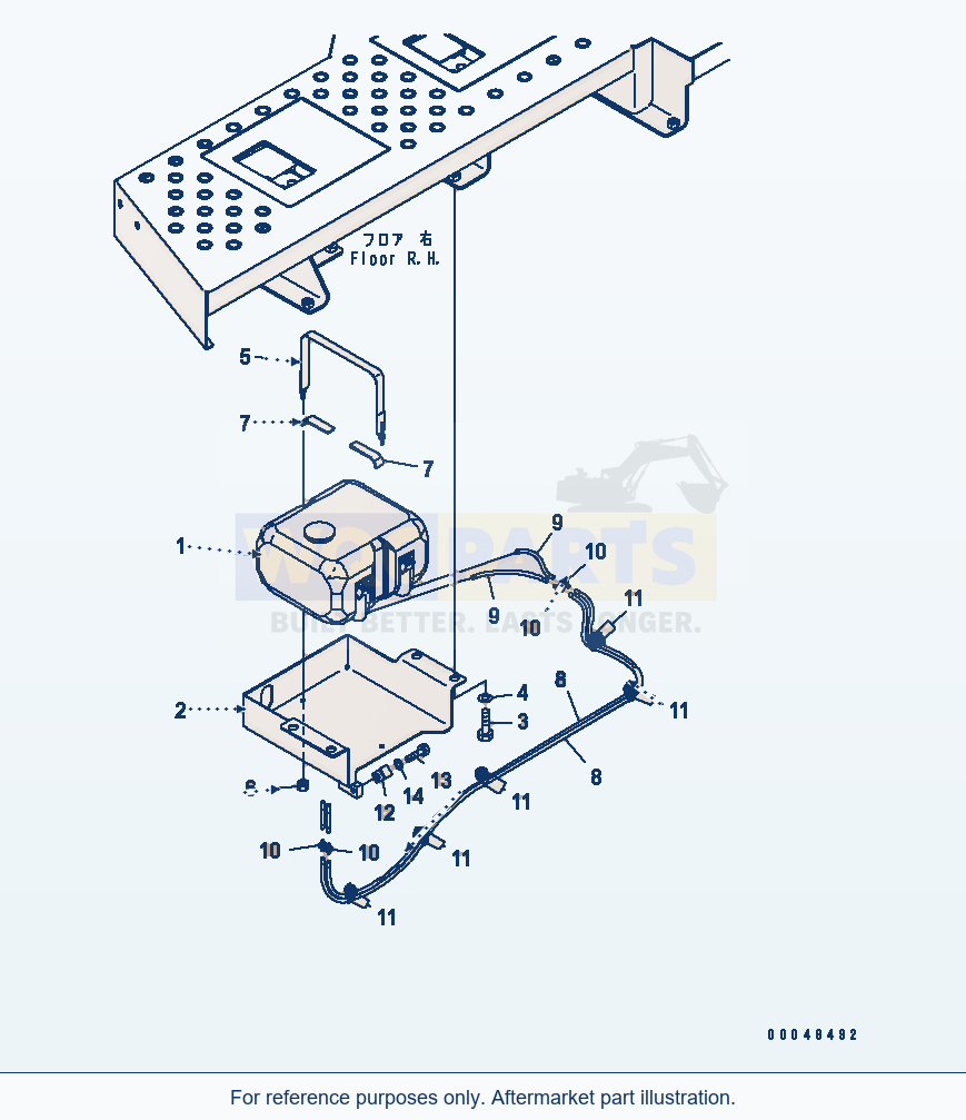 Komatsu WA500-6R Washer Tank(#60001-) parts diagram