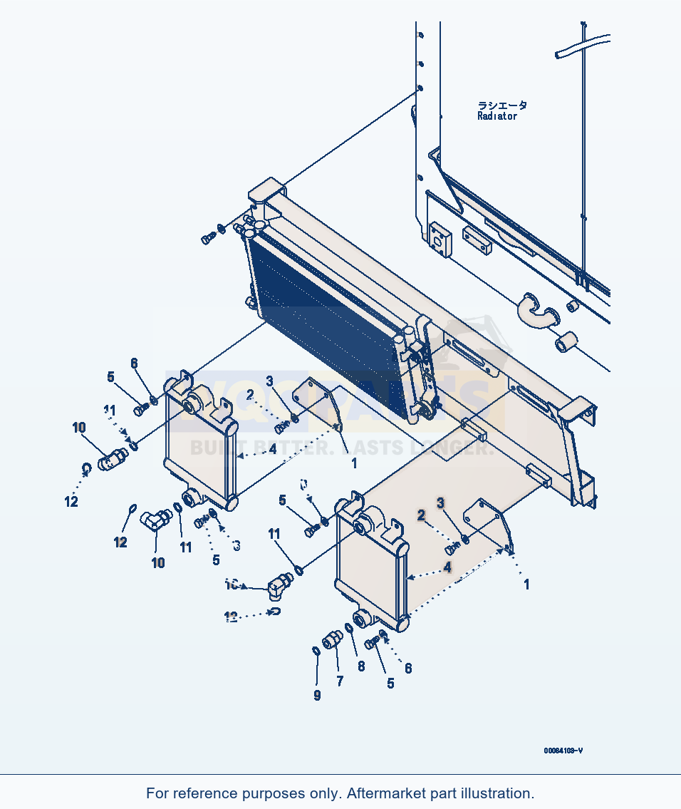 Komatsu WA500-6R Radiator (Brake Cooler)(#60001-) parts diagram