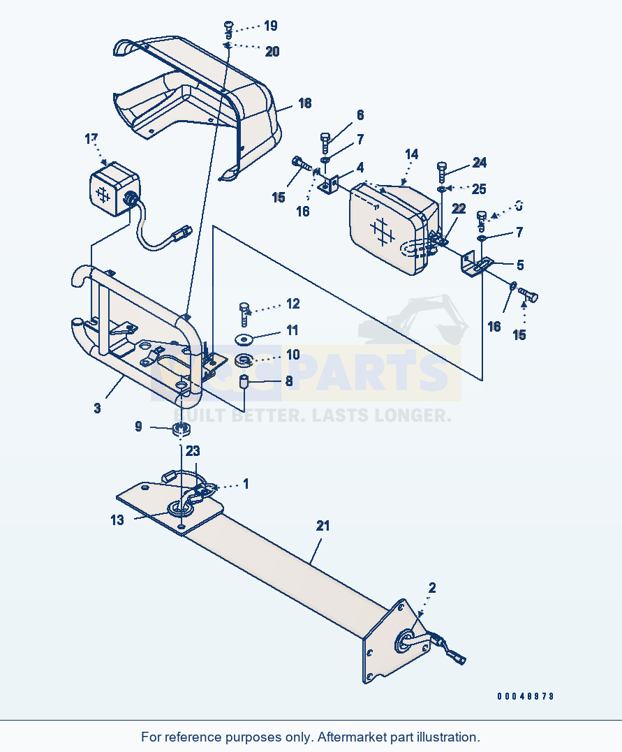 Komatsu WA500-6R Front Light (Head Lamp) (R.H.)(#60001-) parts diagram