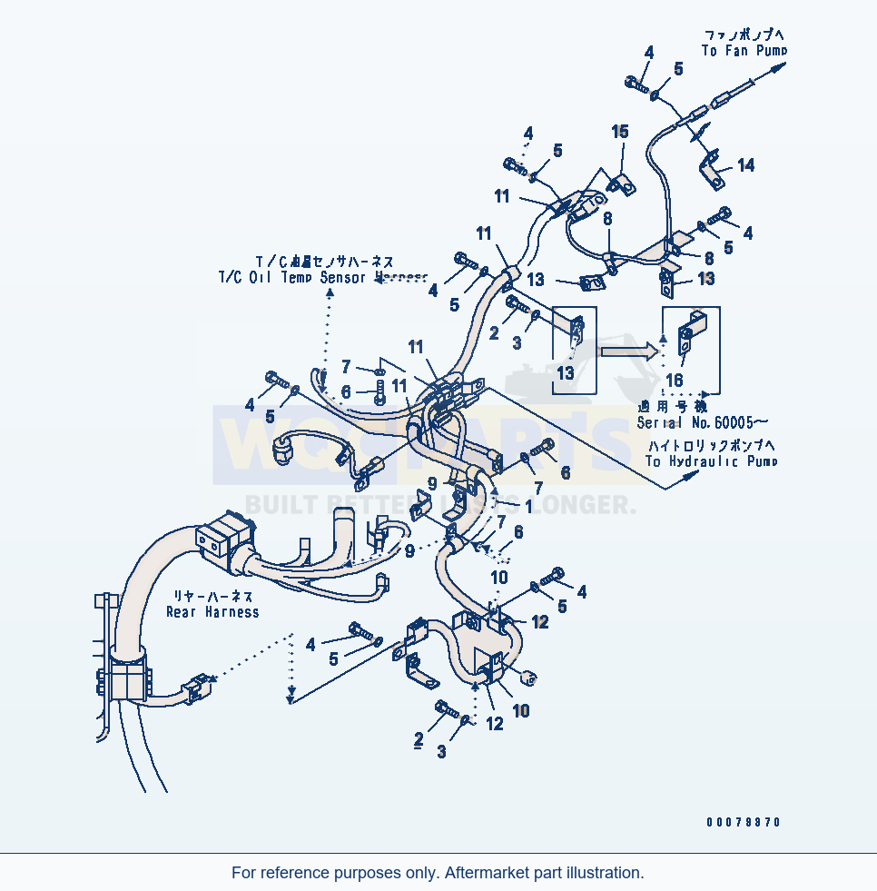 Komatsu WA500-6R Rear Harness (Pump Harness And Clip)(#60001-) parts diagram