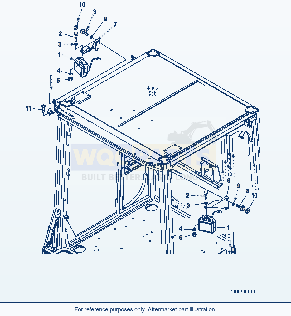 Komatsu WA500-6R Work Lamp(#60001-) parts diagram