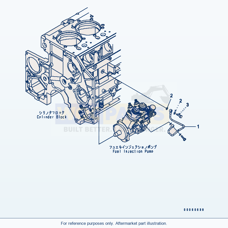 Komatsu WA500-6R Fuel Supply Pump Lubricator parts diagram
