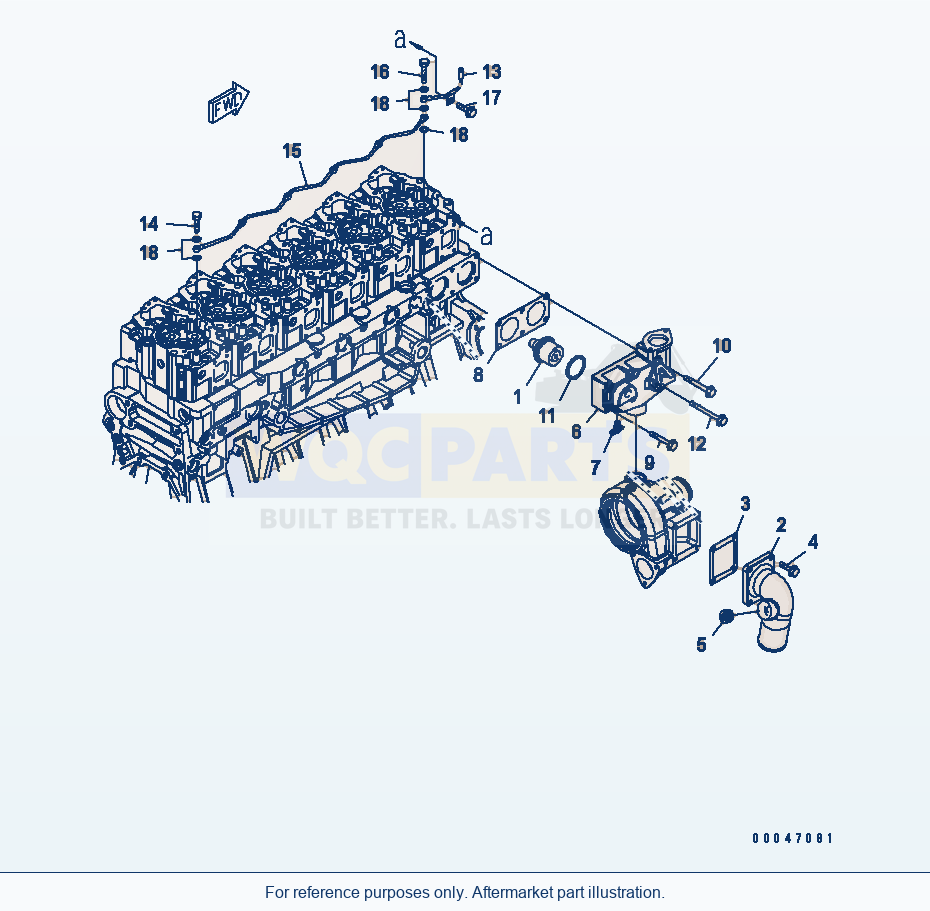 Komatsu WA500-6R Thermostat And Air Vent(#630026-) parts diagram