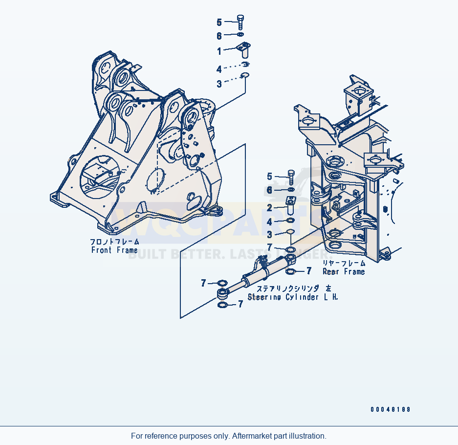 Komatsu WA500-6R Steering Cylinder Mount(#60001-) parts diagram