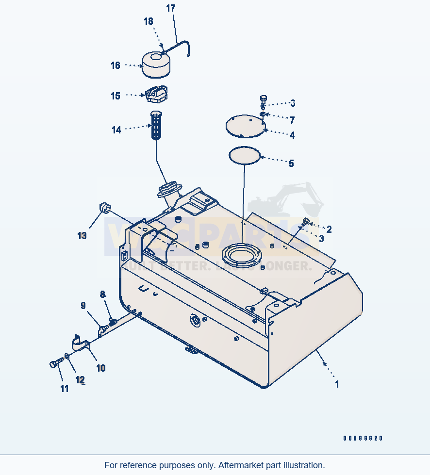 Komatsu WA500-6R Fuel Tank (Tank And Filler Cap)(#60009-) parts diagram