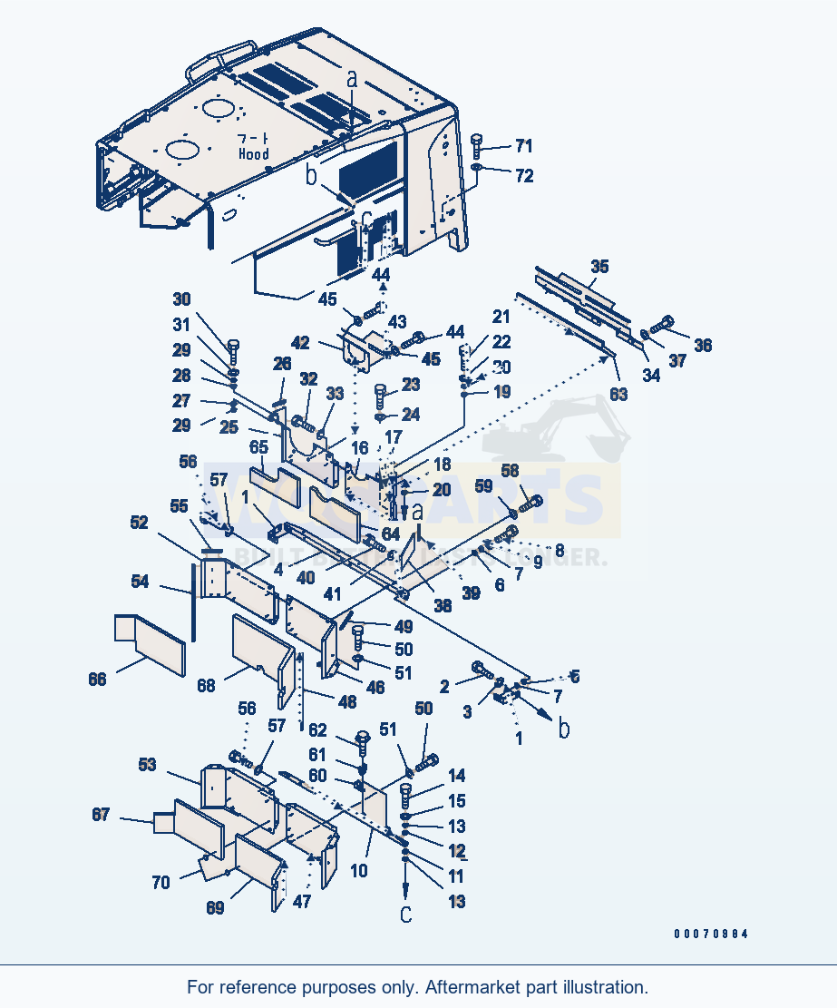 Komatsu WA500-6R Hood Door (Radiator Baffle)(#60001-) parts diagram