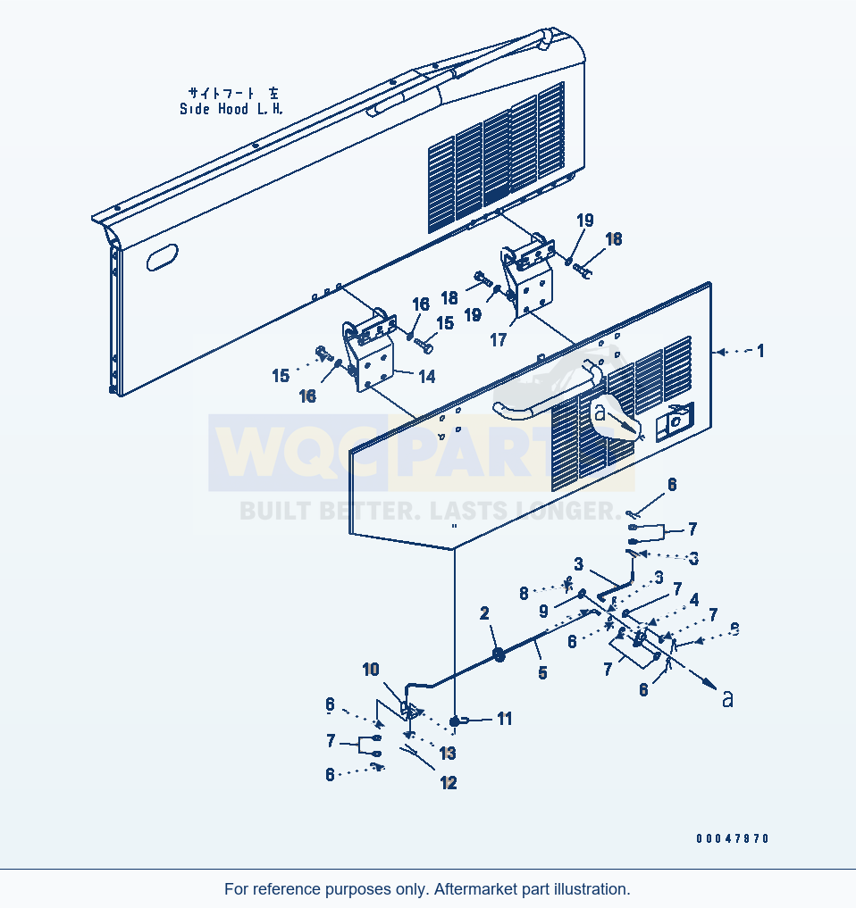 Komatsu WA500-6R Hood Door (Side Door L.H.)(#60001-) parts diagram