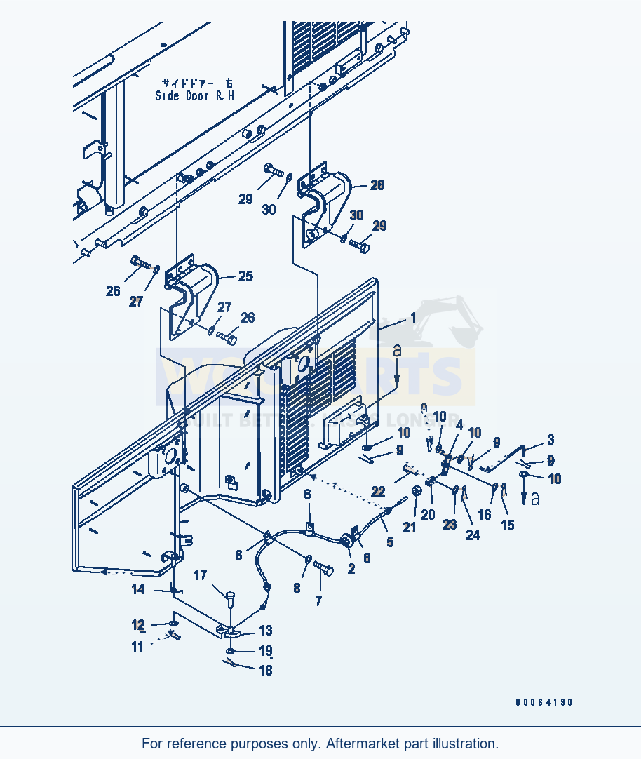 Komatsu WA500-6R Hood Door (Side Door R.H.)(#60001-) parts diagram