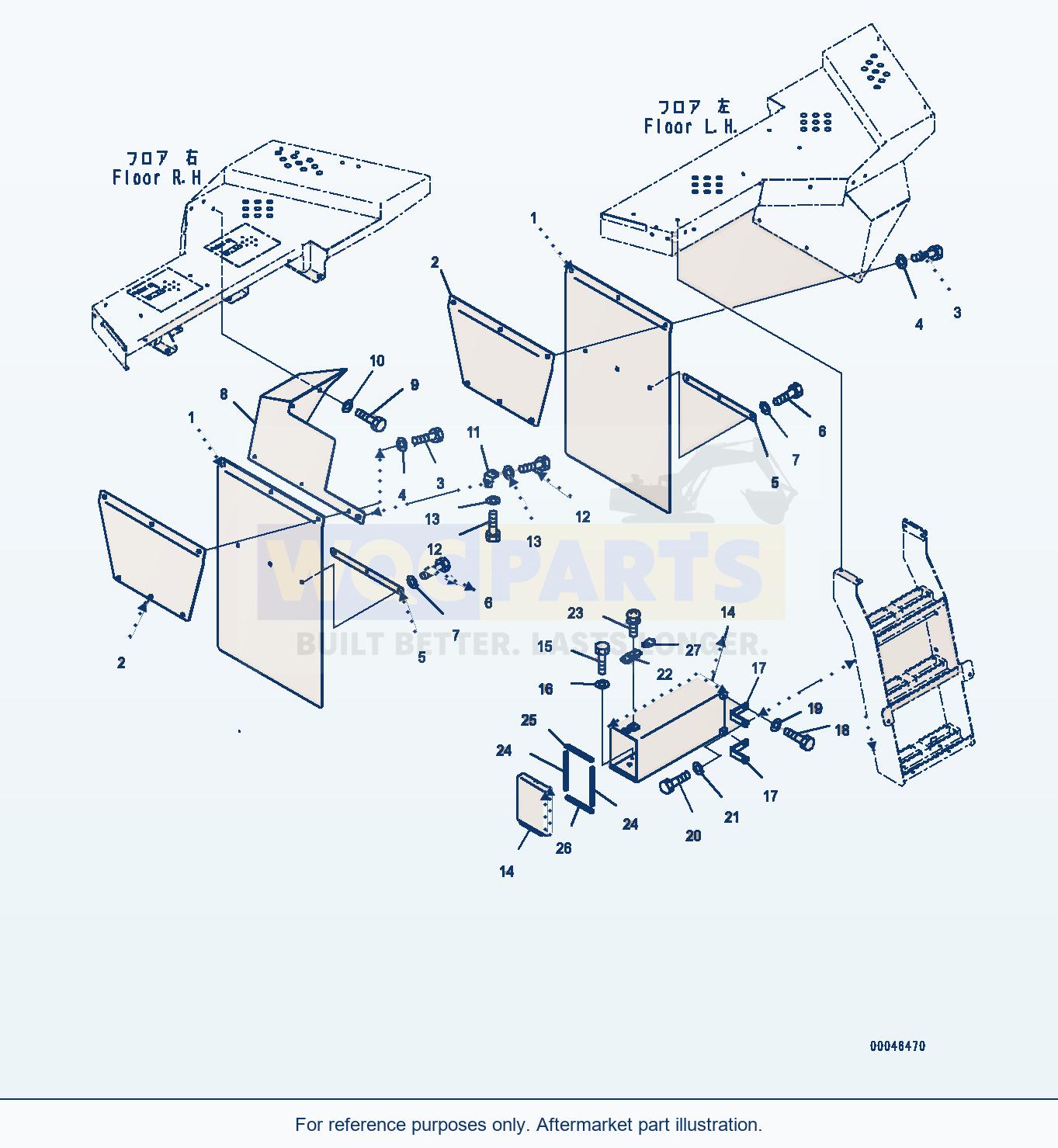 Komatsu WA500-6R Ladder, Mudguard And Tool Box (#60010-) parts diagram