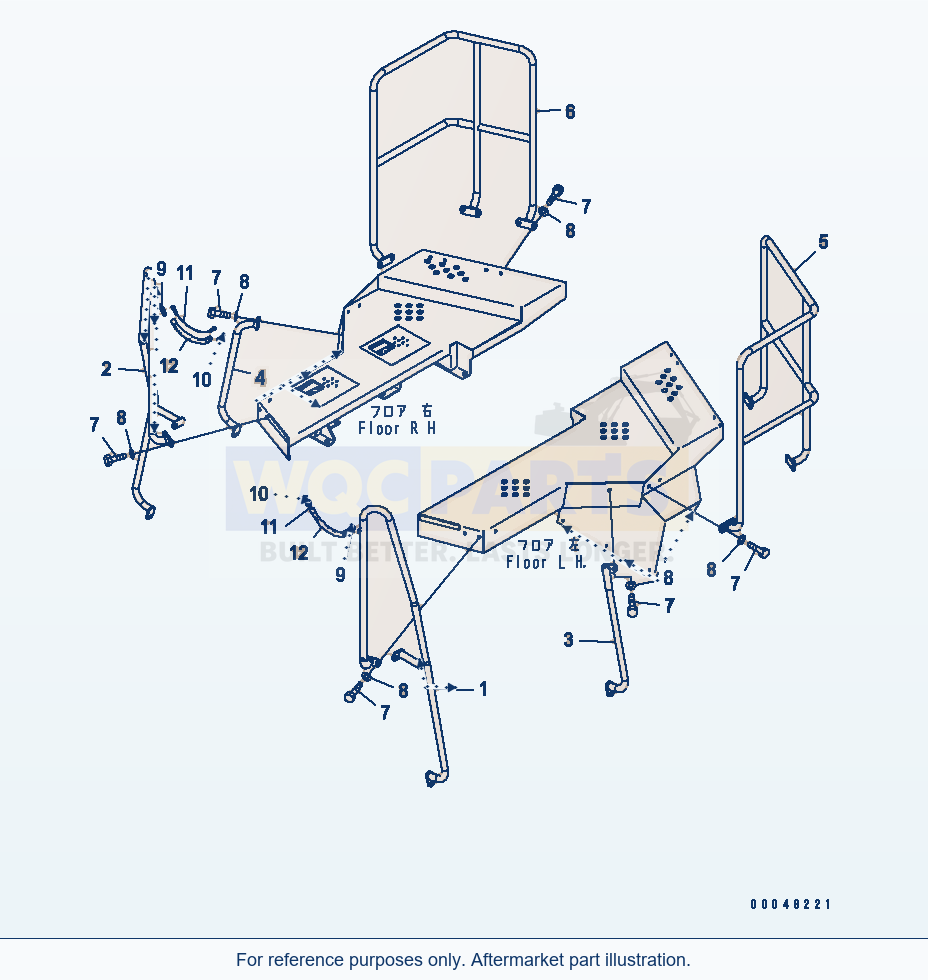 Komatsu WA500-6R Ladder Rail(#60001-) parts diagram